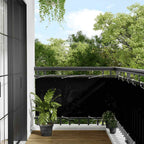 Balkon-Sichtschutz Schwarz 75x1000 cm 100 % Polyester-Oxford