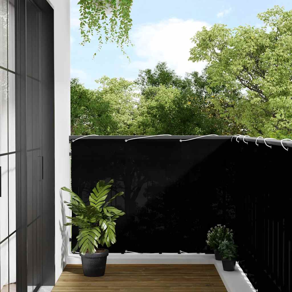 Balkon-Sichtschutz Schwarz 120x700 cm 100 % Polyester-Oxford
