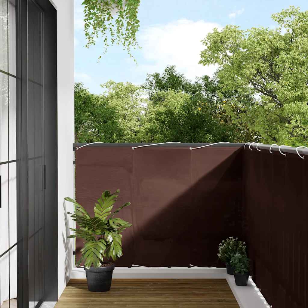 Balkon-Sichtschutz Braun 120x800 cm 100 % Polyester-Oxford