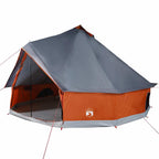 Tipi-Familienzelt 8 Personen Grau und Orange Wasserdicht
