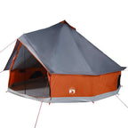 Tipi-Familienzelt 12 Personen Grau und Orange Wasserdicht