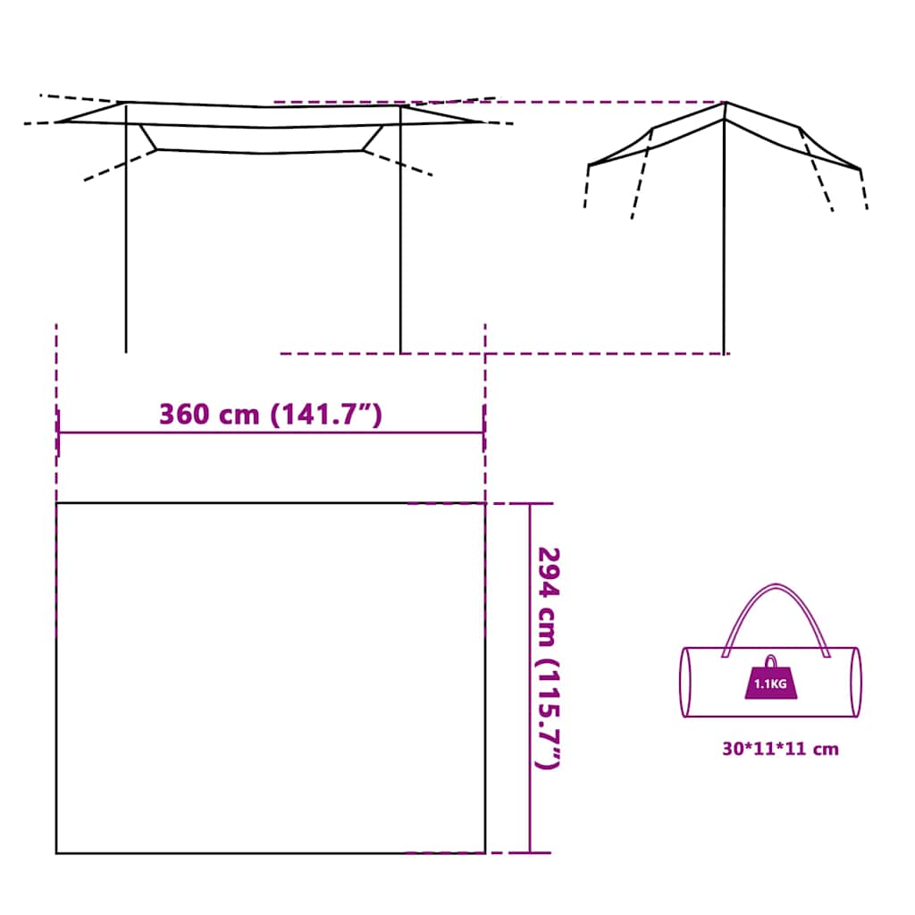 Tarp Grün 360x294 cm Wasserdicht