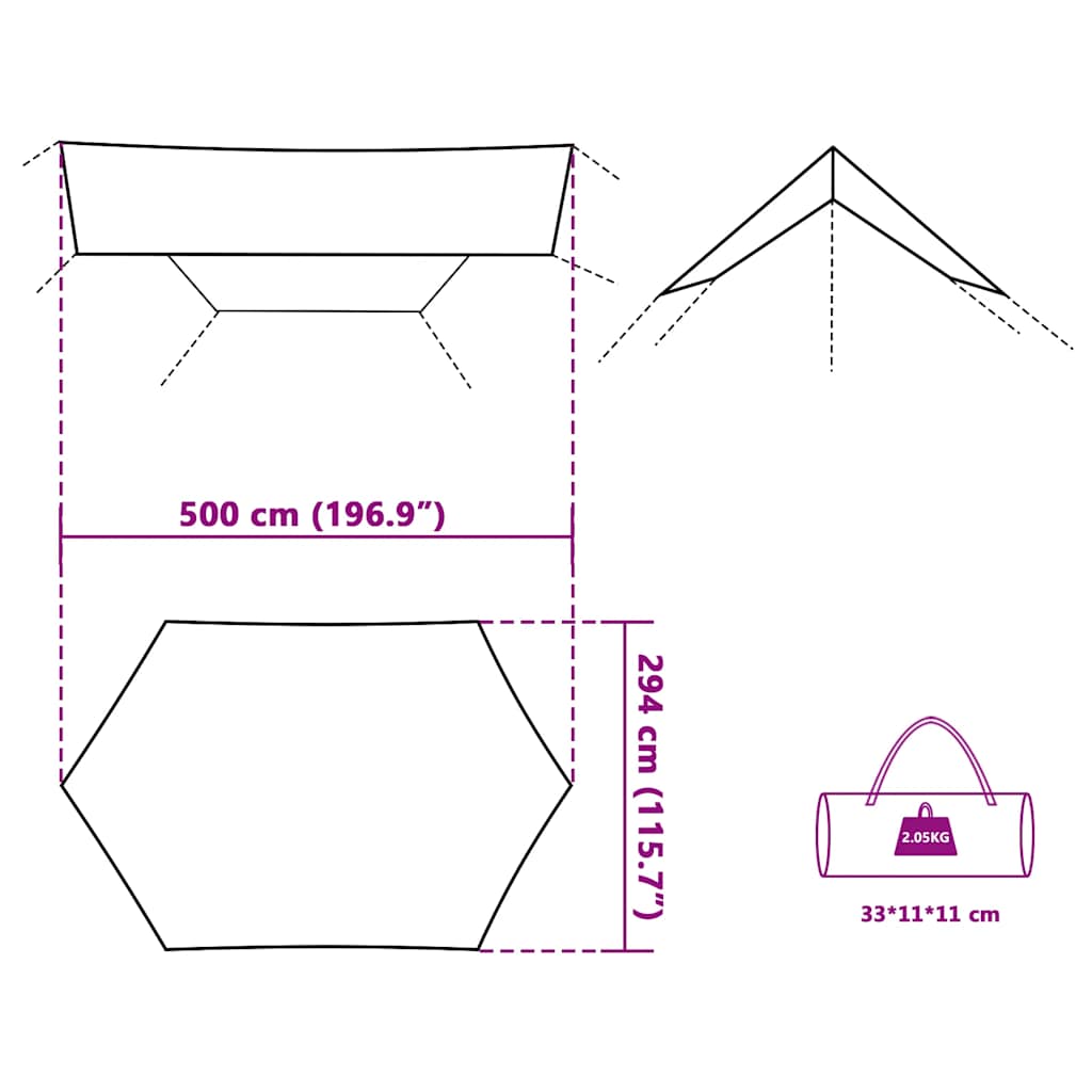 Tarp Grün 500x294 cm Wasserdicht