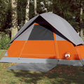 Kuppel-Campingzelt 3 Personen Grau und Orange Wasserdicht