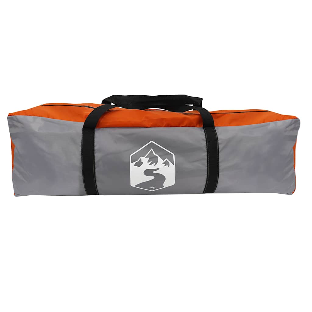 Kuppel-Campingzelt 4 Personen Grau und Orange Wasserdicht