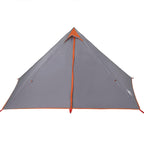 Tipi-Familienzelt 7 Personen Grau und Orange Wasserdicht