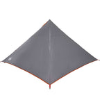 Tipi-Familienzelt 7 Personen Grau und Orange Wasserdicht