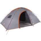Campingzelt 8 Personen Grau und Orange Wasserdicht