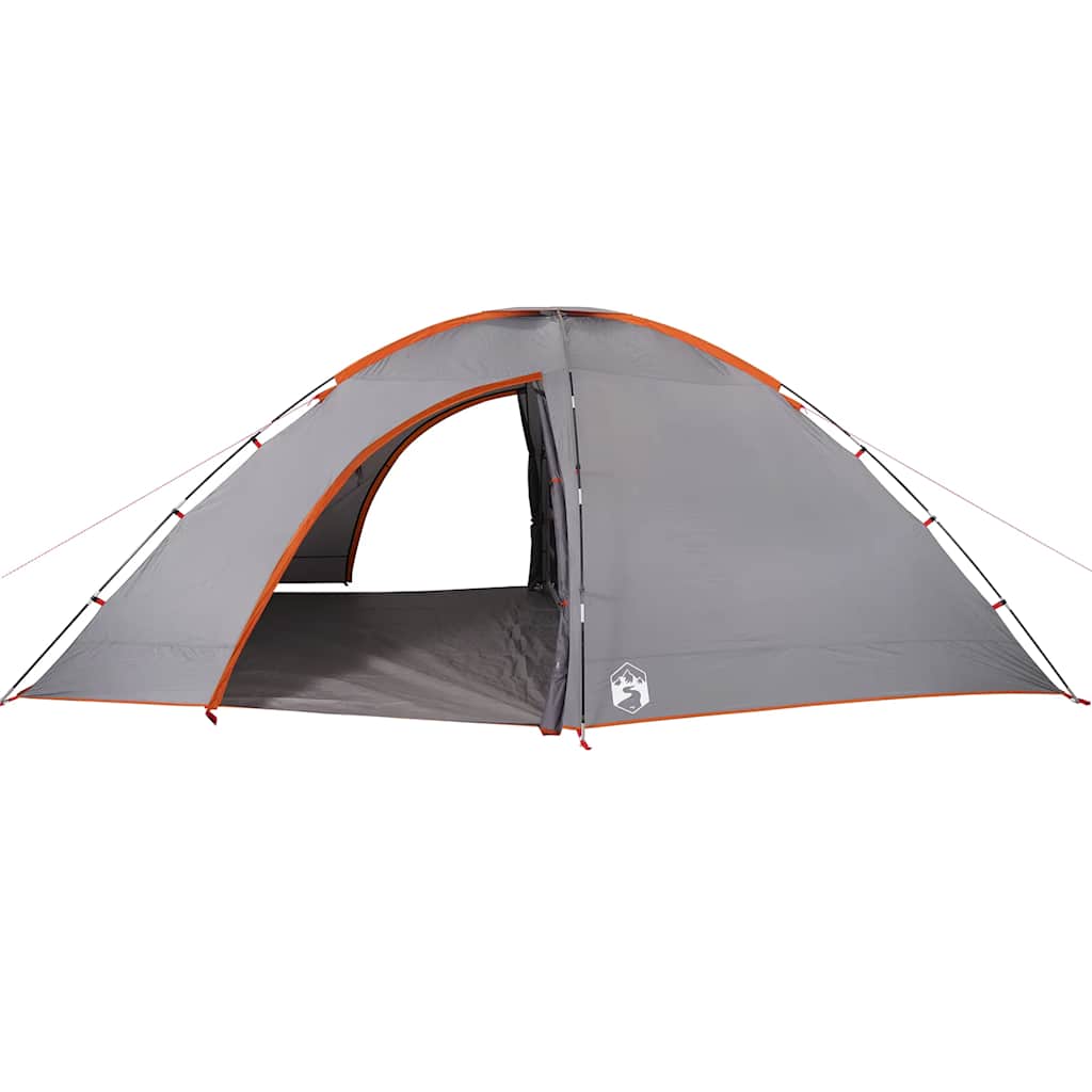 Campingzelt 8 Personen Grau und Orange Wasserdicht