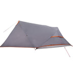 Kuppel-Campingzelt 4 Personen Grau und Orange Wasserdicht