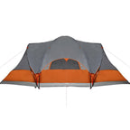 Tipi-Familienzelt 8 Personen Grau und Orange Wasserdicht