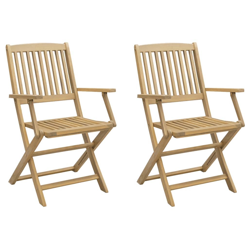 Gartenstühle 2 Stk. Klappbar 54x61x88 cm Massivholz Akazie
