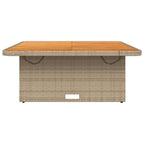 Gartentisch Beige 110x110x71 cm Poly Rattan und Akazienholz