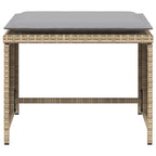 Gartenstuhl mit Fußhocker Beige Poly Rattan