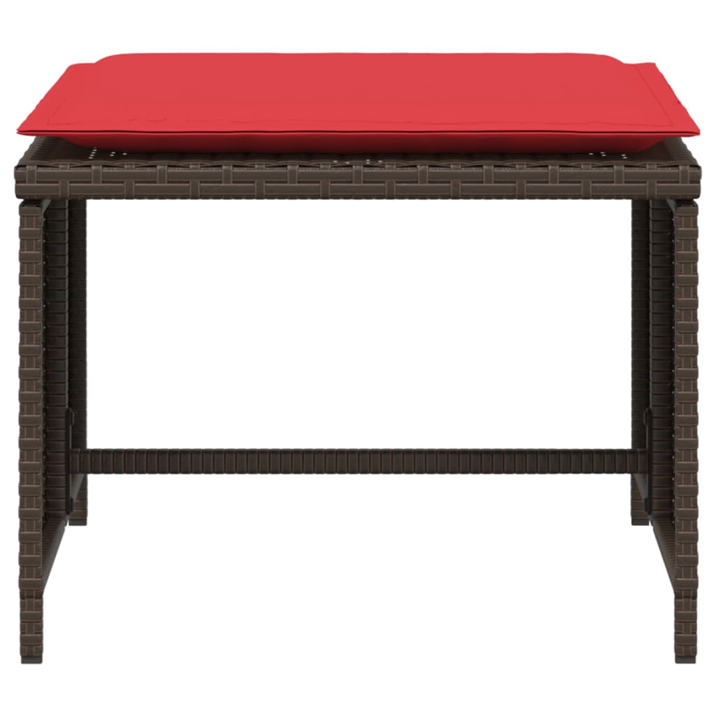 Gartenstuhl mit Fußhocker Braun Poly Rattan