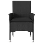 Gartenstühle mit Kissen 2 Stk. Schwarz Poly Rattan