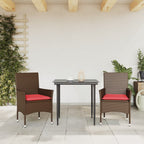 Gartenstühle mit Kissen 2 Stk. Braun Poly Rattan