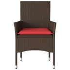 Gartenstühle mit Kissen 2 Stk. Braun Poly Rattan