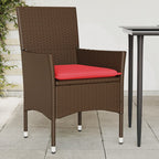 Gartenstühle mit Kissen 2 Stk. Braun Poly Rattan