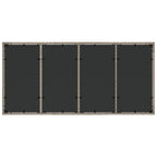 Gartentisch mit Glasplatte Hellgrau 190x90x75 cm Poly Rattan