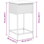 Garten-Barhocker mit Kissen 2 Stk. Grau Poly Rattan