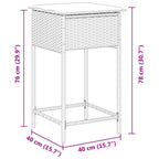 Garten-Barhocker mit Kissen 2 Stk. Hellgrau Poly Rattan