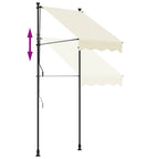 Markise Einziehbar Creme 100x150 cm Stoff und Stahl