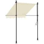 Markise Einziehbar Creme 200x115 cm Stoff und Stahl