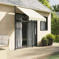 Markise Einziehbar Creme 200x115 cm Stoff und Stahl