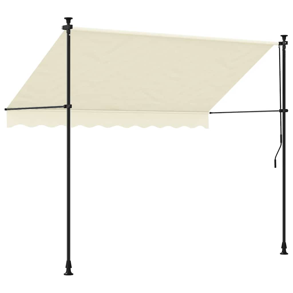 Markise Einziehbar Creme 300x150 cm Stoff und Stahl