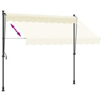 Markise Einziehbar Creme 300x150 cm Stoff und Stahl