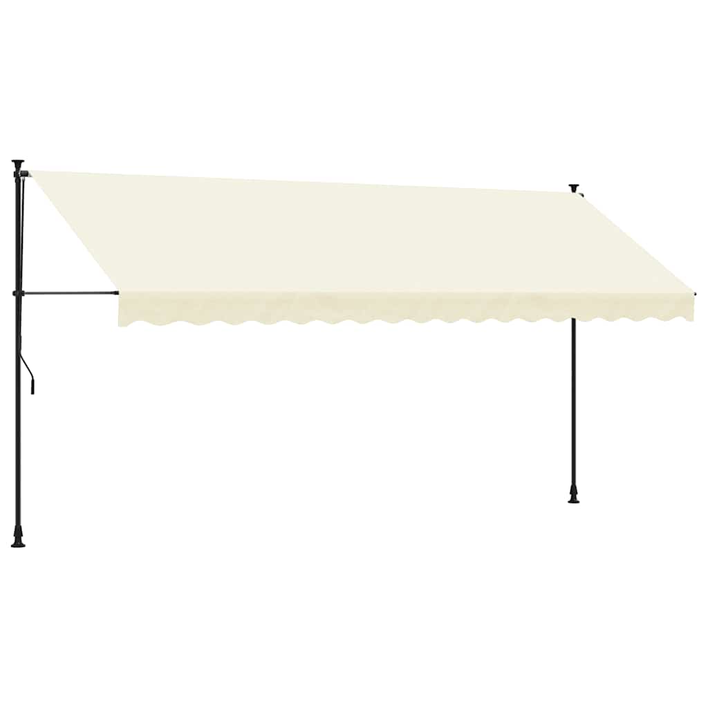 Markise Einziehbar Creme 400x150 cm Stoff und Stahl
