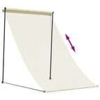 Markise Einziehbar Creme 100x150 cm Stoff und Stahl