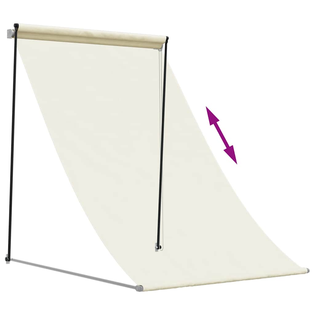 Markise Einziehbar Creme 100x150 cm Stoff und Stahl