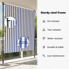 Außenrollo Blau und Weiß 150x270 cm Stoff und Stahl