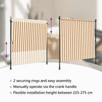 Außenrollo Orange und Weiß 200x270 cm Stoff und Stahl