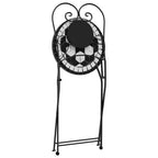 Mosaik-Bistro-Set Schwarz und Weiß Eisen und Keramik