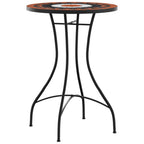 Mosaik-Bistro-Set Terrakottarot und Weiß Eisen und Keramik