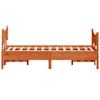 Massivholzbett ohne Matratze Wachsbraun 120x190 cm Kiefernholz