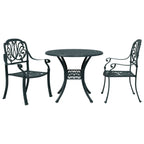3-tlg. Bistro-Set Grün Aluminiumguss