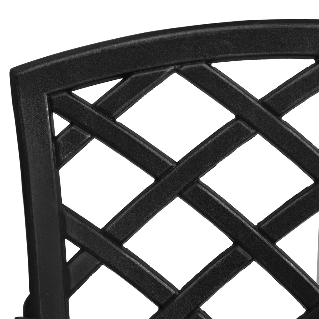 3-tlg. Bistro-Set Schwarz Aluminiumguss