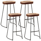 5-tlg. Bar-Set Raues Mangoholz und Metall