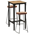 3-tlg. Bar-Set Raues Mangoholz und Metall