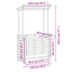 Gartenbar mit Dach 112,5x57x195,5 cm Massivholz Kiefer