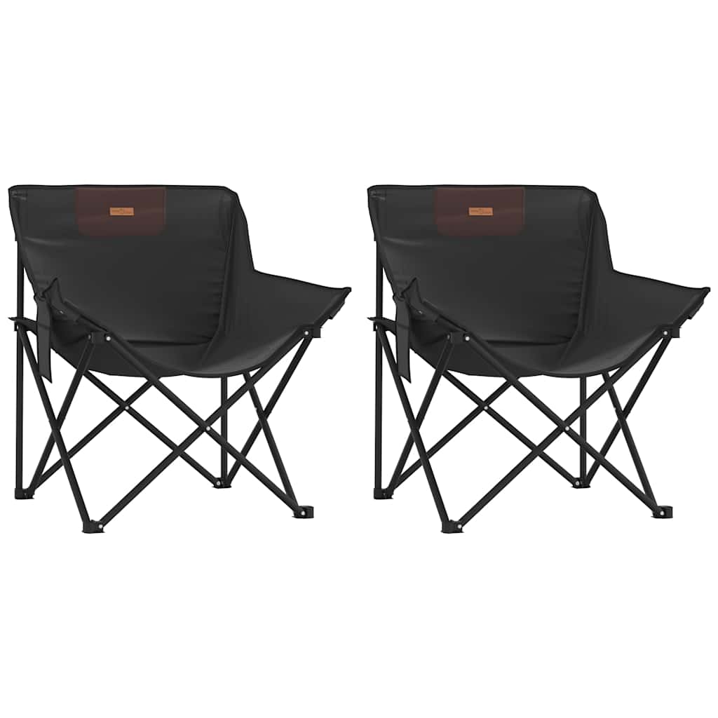 Campingstühle 2 Stk. mit Tasche Klappbar Schwarz