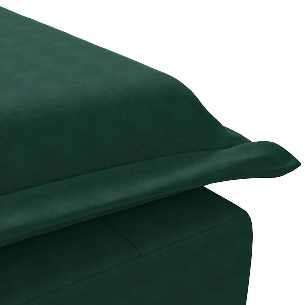 Massage-Chaiselongue mit Nackenrolle Dunkelgrün Samt