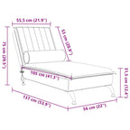 Massage-Chaiselongue mit Nackenrolle Weinrot Samt