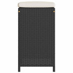 Garten-Barhocker mit Kissen 2 Stk. Schwarz Poly Rattan