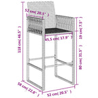 Garten-Barhocker 2 Stk. Braun Poly Rattan