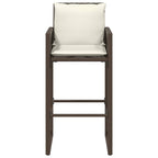 Garten-Barhocker mit Kissen 2 Stk. Braun Poly Rattan
